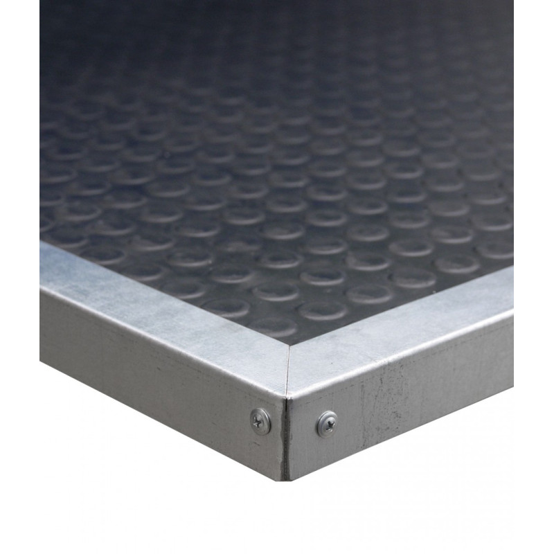 Stalo stalviršis OSB - 25 mm + padengtas guma su cinkuotais kraštais (1200x620 mm)
