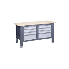 Reguliuojamo aukščio plieninis darbo stalas dirbtuvėms VR 1500 3MS/3MS