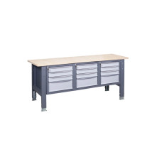 Reguliuojamo aukščio plieninis darbo stalas dirbtuvėms VR 1800 3MS/3MS/3MS