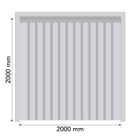 Standartinių PVC juostų užuolaidų komplektas durų angai 2000x2000 mm