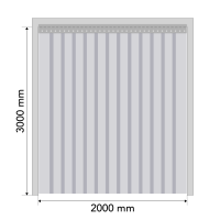Standartinių PVC juostų užuolaidų komplektas durų angai 2000x3000 mm