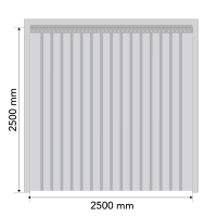 Standartinių PVC juostų užuolaidų komplektas durų angai 2500x2500 mm