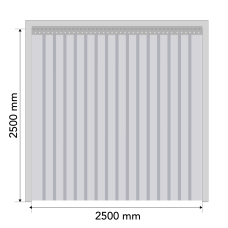 Standartinių PVC juostų užuolaidų komplektas durų angai 2500x2500 mm