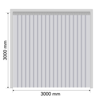 Standartinių PVC juostų užuolaidų komplektas durų angai 3000x3000 mm
