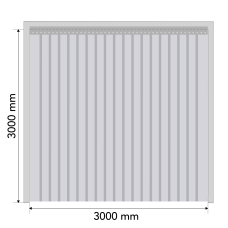 Standartinių PVC juostų užuolaidų komplektas durų angai 3000x3000 mm